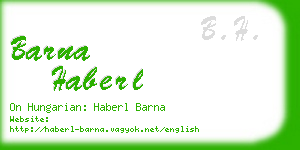 barna haberl business card